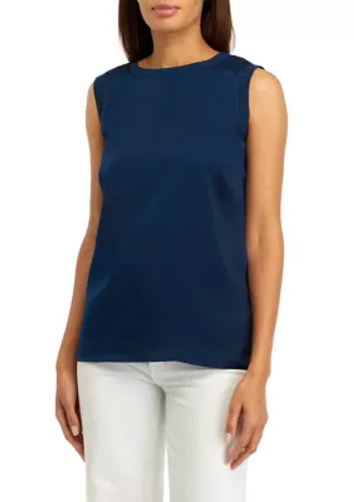 Women's Sleeveless Rib Trim Shirt