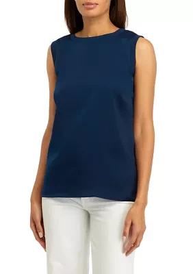 Women's Sleeveless Rib Trim Shirt