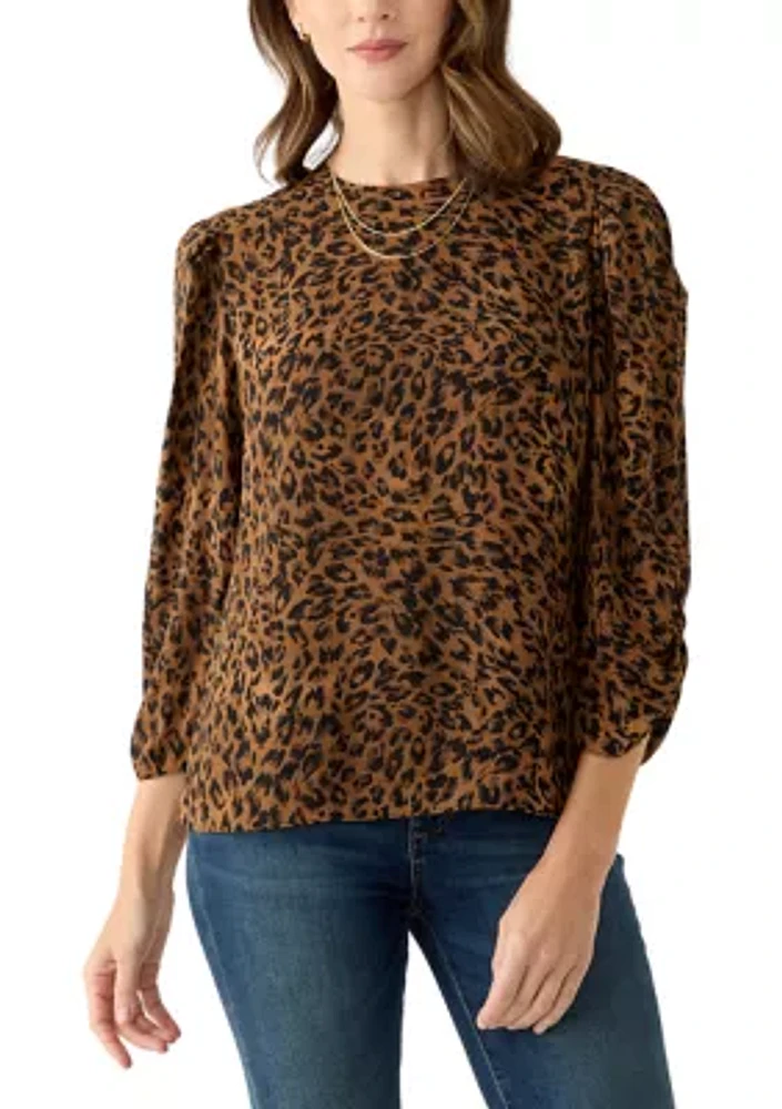 Women's 3/4 Sleeve Crew Neck Blouse