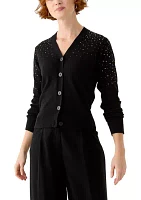 Women's Button Front Sequin Cardigan