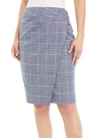 Women's Side Wrapped Plaid Printed Skirt