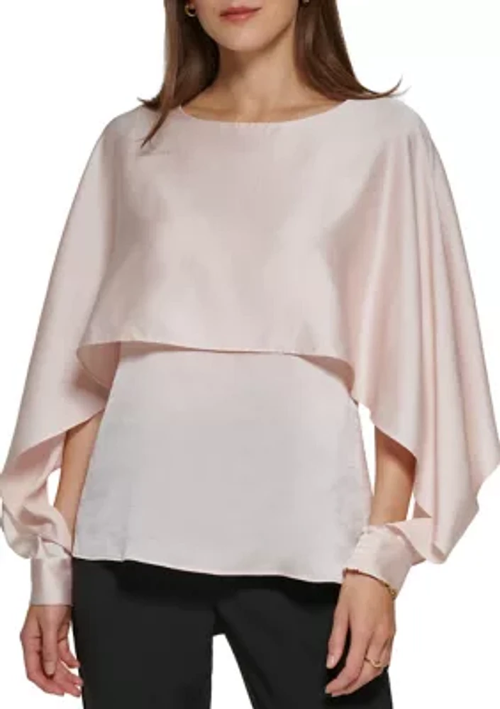 Women's Long Sleeve Cape Blouse