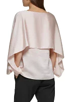 Women's Long Sleeve Cape Blouse