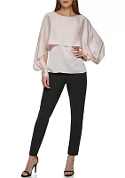 Women's Long Sleeve Cape Blouse