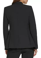 Women's Long Sleeve 1 Button Notch Collar Jacket