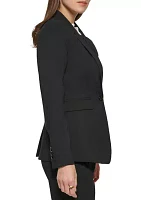 Women's Long Sleeve 1 Button Notch Collar Jacket