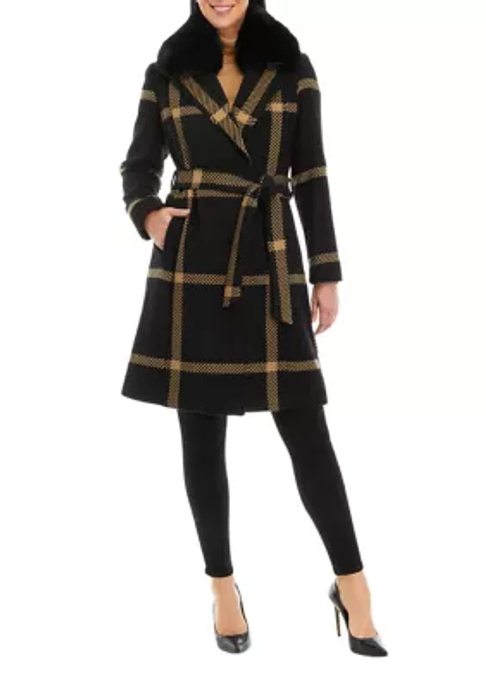 Women's Drape Wool Blend Wrap Coat