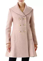 Kimi & Kai Women's Double Breasted Wool Blend Boucle Coat