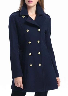 Women's Fitted Wool Blend Pea Coat