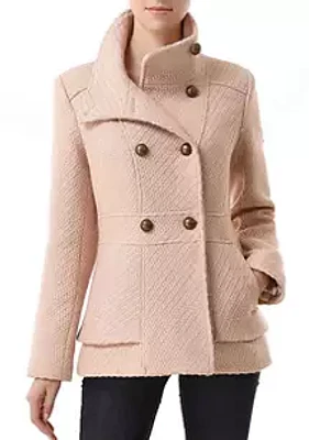 Kimi & Kai Women's Wool Blend Boucle Pea Coat