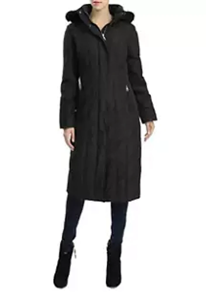 Kimi & Kai Women's Waterproof Long Hooded Puffer Down Coat