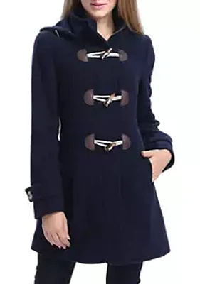 Kimi & Kai Women's Daisy Hooded Wool Toggle Coat