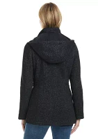 Women's Hooded Zip Up Fleece Coat