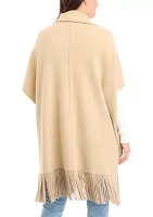 Women's Mink Eyelash Fringe Hem Cape