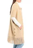 Women's Mink Eyelash Fringe Hem Cape