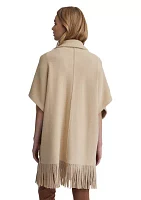 Mink Eyelash Fringe Hem Cape