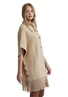 Mink Eyelash Fringe Hem Cape