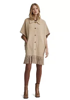 Mink Eyelash Fringe Hem Cape