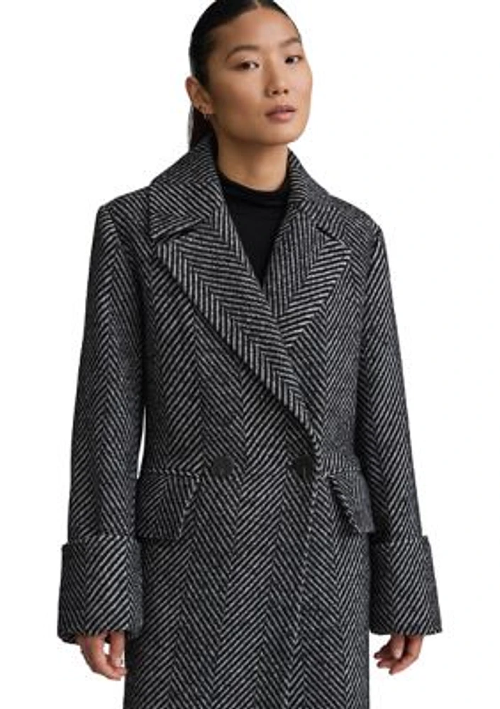 Women's Retro Herringbone Oversize Coat