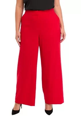 Plus Crepe Wide Leg Pants