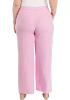 Plus Solid Bi Stretch Wide Leg Pants