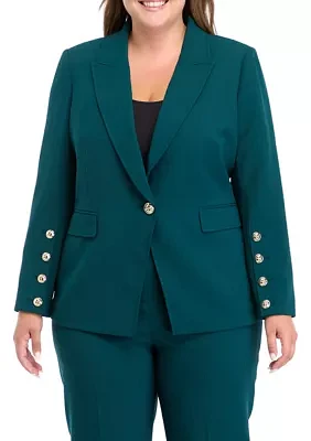 Plus Notch Lapel One Button Jacket