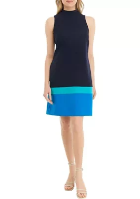 Women's Color Blocked Stripe A-Line Dress