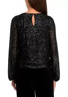 Women's Long Sleeve Sequin Top