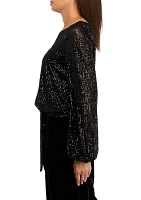 Women's Long Sleeve Sequin Top