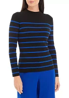 Women's Mock Neck Stripe Top