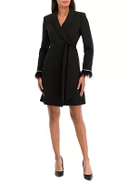 Women's Long Sleeve Blazer Wrap Dress