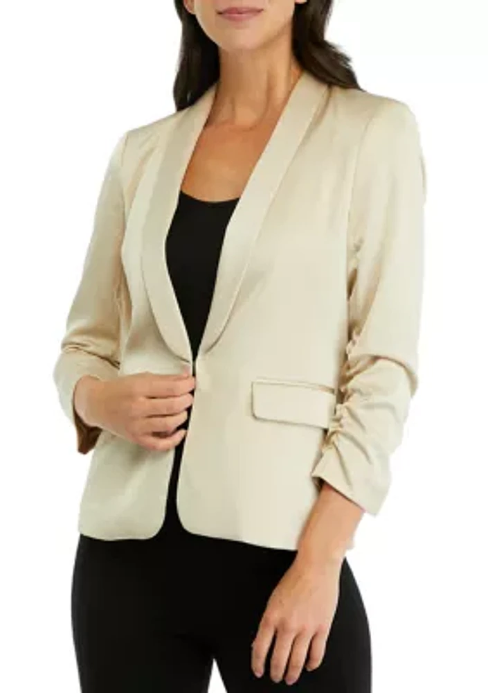 Satin Shawl Collared Jacket