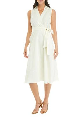 Women's Sleeveless Linen Shirtdress