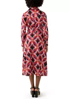 Women's Long Sleeve Printed Shirtdress