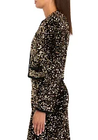 Women's Cropped Sequin Cardigan