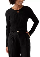 Women's Long Sleeve Twist Neck Top