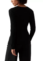 Women's Long Sleeve Twist Neck Top