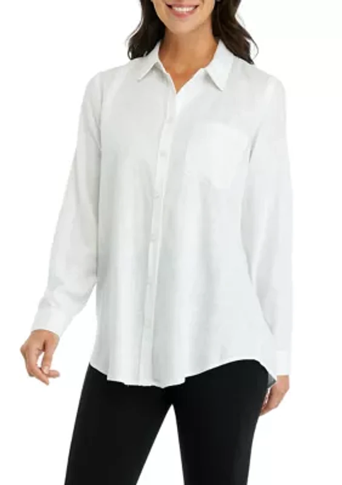 Women's Long Sleeve Linen Blouse