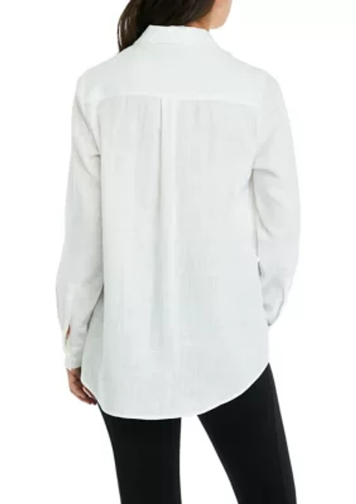 Women's Long Sleeve Linen Blouse