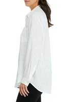 Women's Long Sleeve Linen Blouse