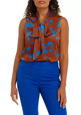 Women's Satin Bow Blouse