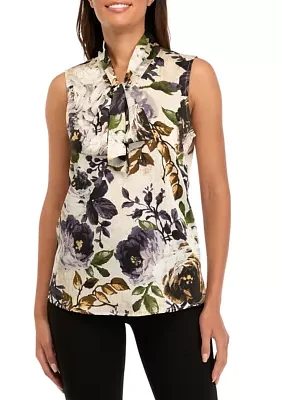 Women's Satin Bow Blouse