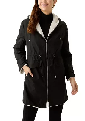 Women's Reversible Raincoat with Faux Fur Interior