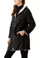 Women's Reversible Raincoat with Faux Fur Interior