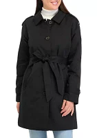 Women's Coated Gab Trench with Polyfill Insulation