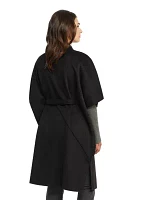 Women's Wool Blend Double Faced Handmade Color Block Cape