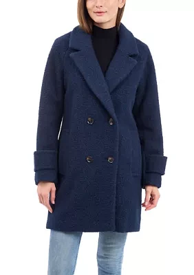 Women's 4 Button Bouclé Peacoat