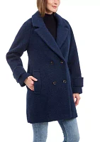 Women's 4 Button Bouclé Peacoat