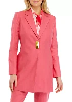 Women's Collared Linen Coat