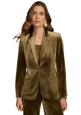 Women's Single Button Velvet Jacket